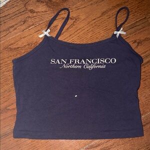 Wild Fable Navy Camisole with White Accents cropped